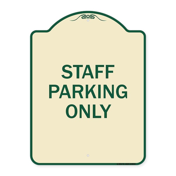 Reserved Parking Staff Parking Heavy-Gauge Aluminum Architectural Sign, 24" x 18", TG-1824-23033